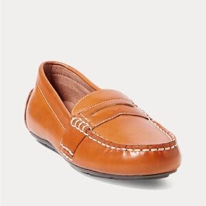 Boys Polo Ralph Lauren Telly Leather Penny Loafer Brown size 2.5